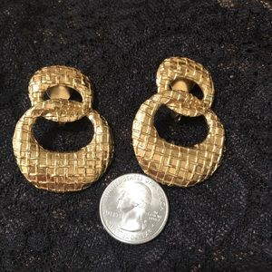Vintage Givenchy Gold Tone Door Knocker Earrings